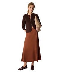 Whistles Women's Panel Waist Satin Midi Skirt