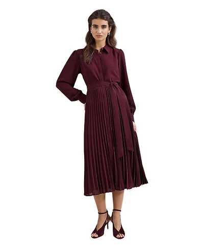 Phase Eight Women's Ren Pleated Midi Shirt Dress
