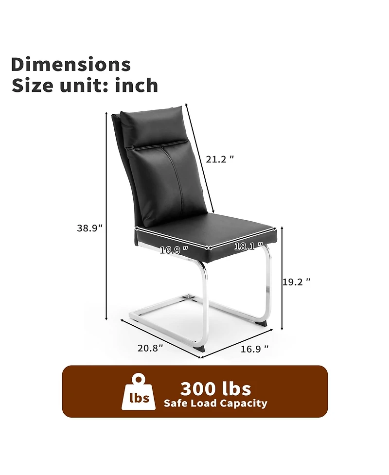 Slickblue Modern Dining Chair Set of 2 with Soft Cushion Backrest and Legs