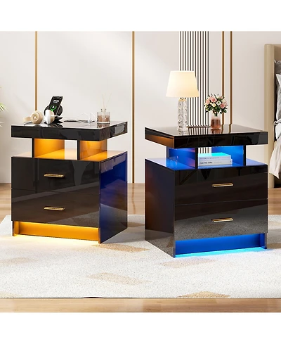 Vlsrka Ashten Drawer Nightstand, Set of 2