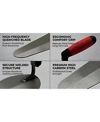 Xdovet Masonry Trowel Set High Carbon Steel Comfort Grip 2-Piece