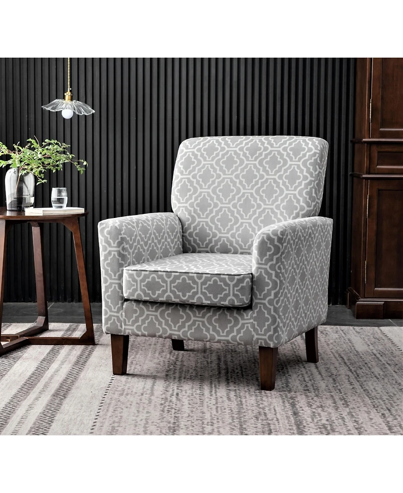 Slickblue Polyester Blend Accent Chair with Solid Wood Legs and Cushion Seat
