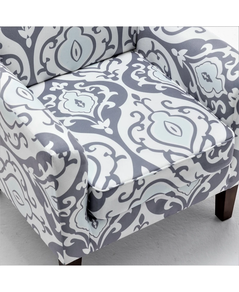 Slickblue Modern Patterned Armchair with Foam Padded Seat and Wood Legs