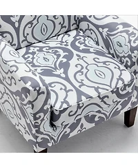 Slickblue Modern Patterned Armchair with Foam Padded Seat and Wood Legs