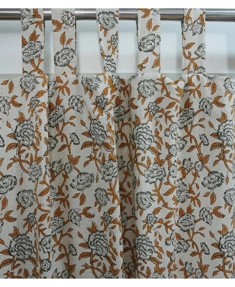 Fabdivine Mrignayani Artisan Block Print Floral Curtains