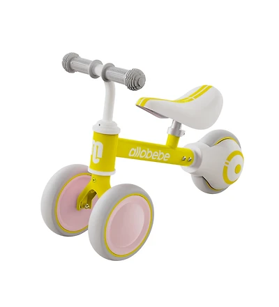Allobebe Baby Balance Bike 3-Wheel Adjustable Seat Silent Wheels Ride-On, Ages 1-3