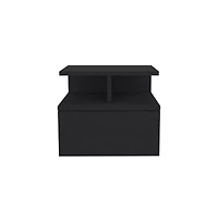 Flynama Wengue Floating Nightstand, Wall-Mounted Single Drawer and Top Shelf Storage Side Table