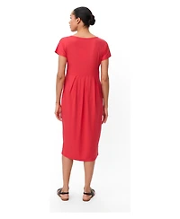 Masai Copenhagen Women's A-Line Gathered-Waist Short-Sleeve Midi Dress