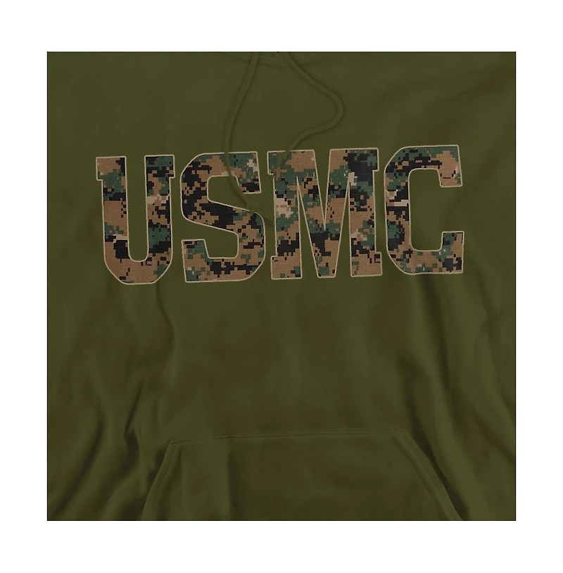 Us Marines Men's Corps Camo Fill Graphic Pullover Hoodie