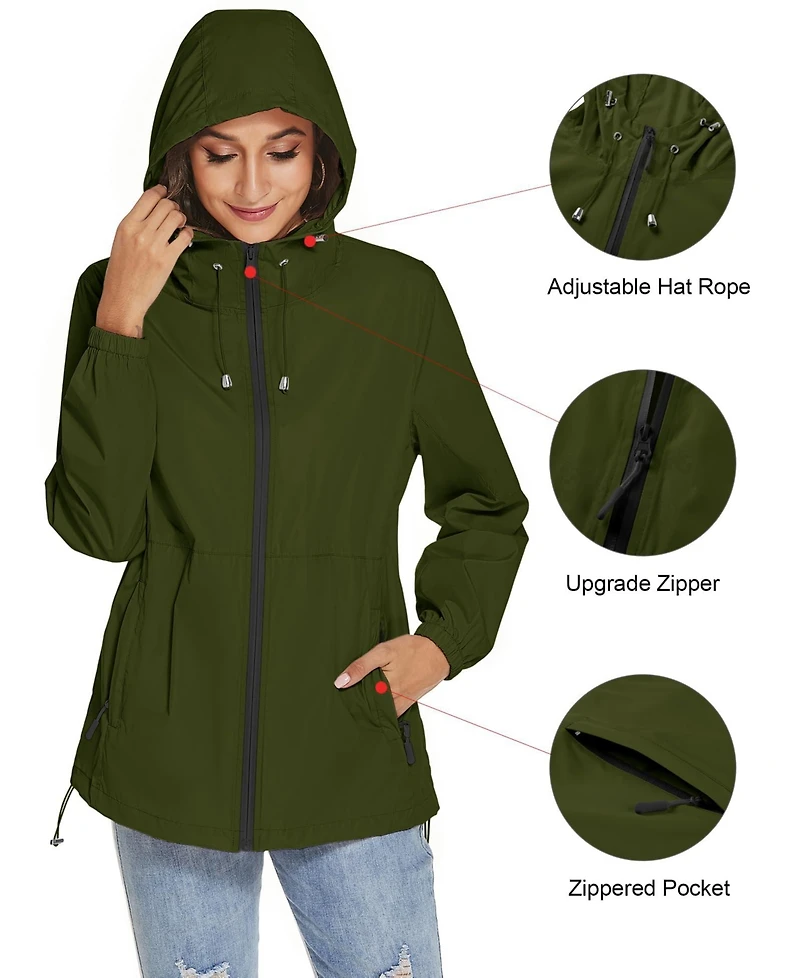 Piscifun Women's Waterproof Lightweight Packable Windbreaker