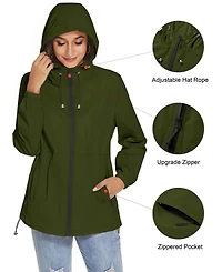 Piscifun Women's Waterproof Lightweight Packable Windbreaker