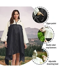 Piscifun Waterproof Hooded Rain Poncho Lightweight Packable Quick Dry For Outdoor Hiking
