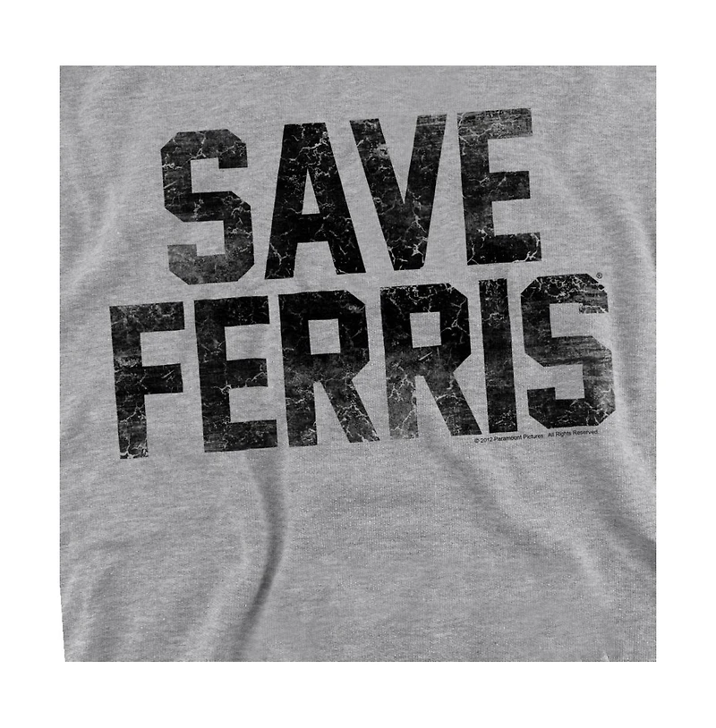 Ferris Bueller Men's Save Graphic Crewneck Long-Sleeve Sweatshirt