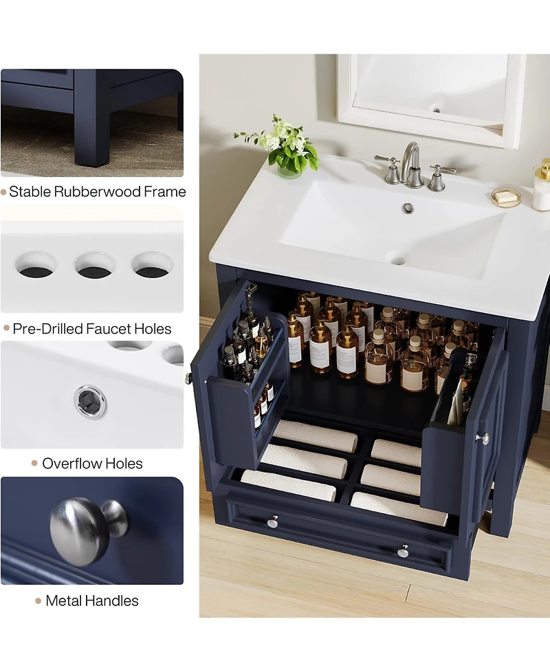 Tribesigns 30" Bathroom Vanity with Sink, Bathroom Vanities Cabinet