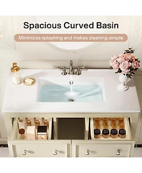 Tribesigns 36" Bathroom Vanity with Ceramic Sink, 4 Drawers