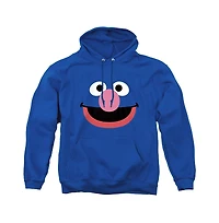Sesame Street Men's Grover Face Long-Sleeve Graphic Pull-Over Hoodie