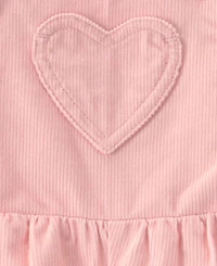 Carter's Baby Girls' Crewneck T-Shirt and Heart Corduroy Overall, 2-Piece Set