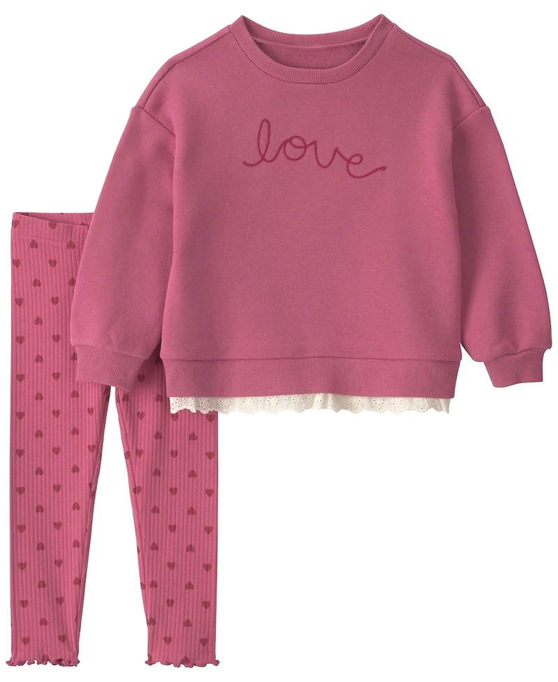 Carter's Baby Girls' Love Fleece Top and Pants, 2-Piece Set