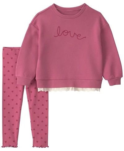 Carter's Baby Girls' Love Fleece Top and Pants, 2-Piece Set