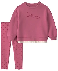 Carter's Baby Girls' Love Fleece Top and Pants, 2-Piece Set