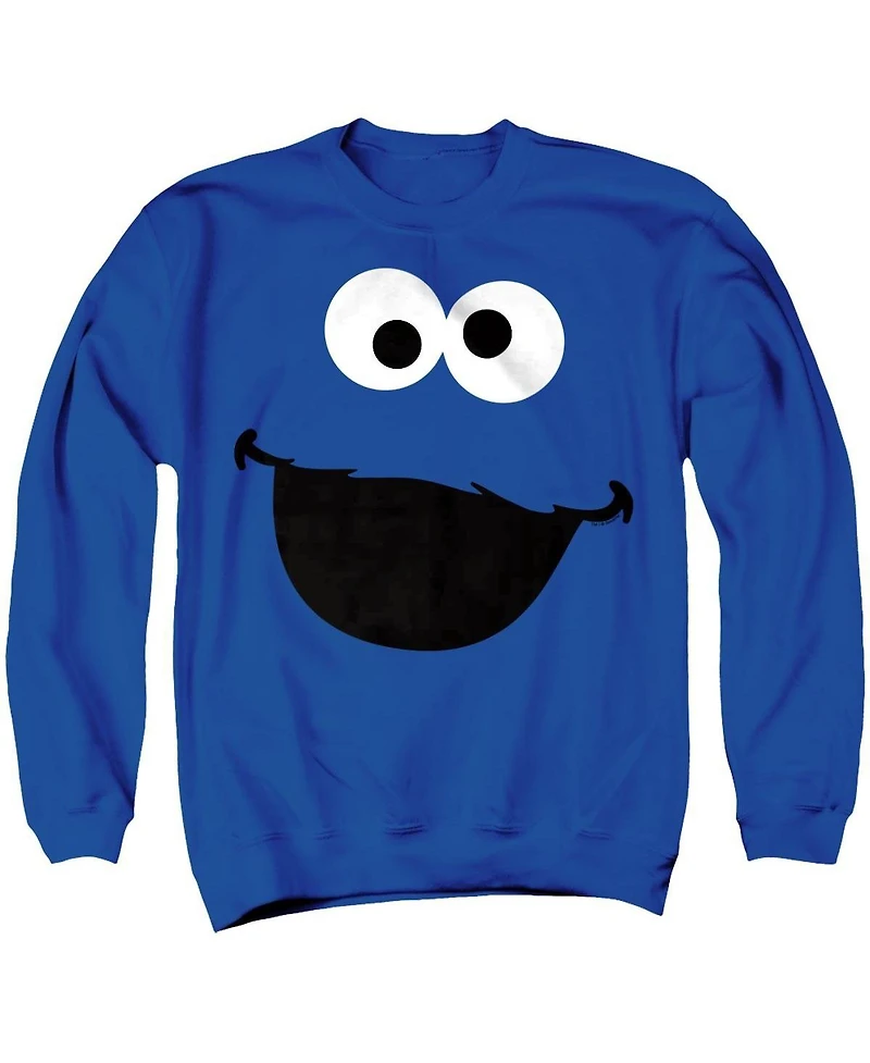 Sesame Street Men's Cookie Monster Face Crewneck Sweatshirt