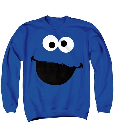 Sesame Street Men's Cookie Monster Face Crewneck Sweatshirt