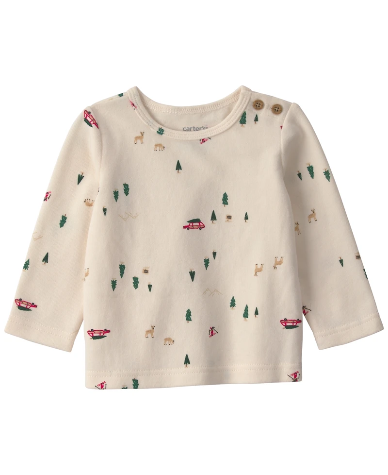 Carter's Baby Girls' Christmas Tree Crewneck T-Shirt, Dress and Tights, 3-Piece Set