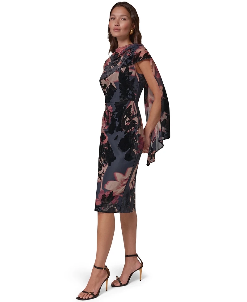 Donna Karan New York Women's Floral Sheath Sleeveless Dress