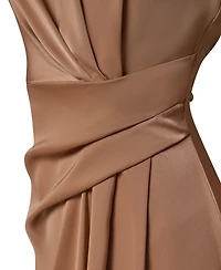Donna Karan New York Women's Satin Draped-Waist Asymmetric-Hem Midi Dress