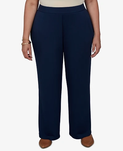 Alfred Dunner Plus Wide-Leg Pull-On Rayon-Nylon Blend Pants
