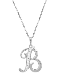 Diamond B Initial 18" Pendant Necklace (1/10 ct. t.w.) in Sterling Silver