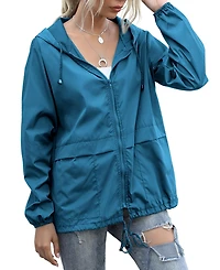 Piscifun Women's Lightweight Waterproof Packable Rain Jacket Windproof Hooded With Pockets For Travel Outdoor