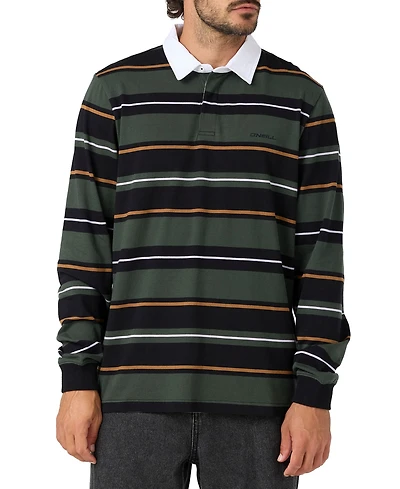 O'Neill Men's Tickets Long-Sleeve Stripe Rugby Shirt