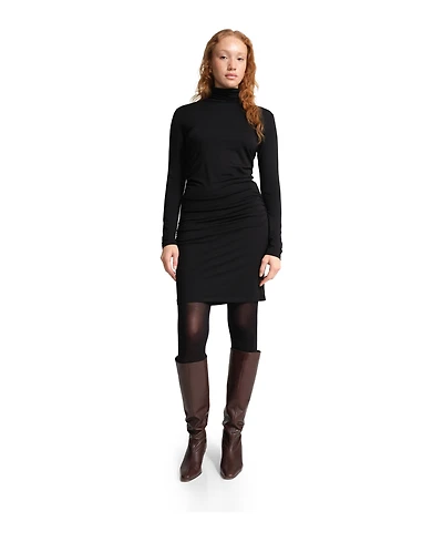 Marcella Women's Phoebe High-Stretch Fitted Turtleneck Midi Dress