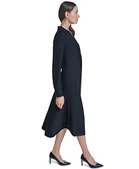 Calvin Klein Women's Collared V-Neck Front-Twist Midi Dress