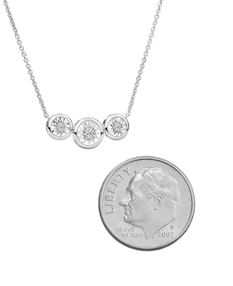 Macy's Lab-Grown Diamond Necklace (1/10 ct. t.w.) in Sterling Silver