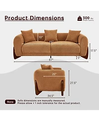 Morden Fort Cloud Couch Round Arm Plush Boucle Rectangle Sofa for Living Room Apartment Modern
