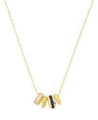 Unwritten Cubic Zirconia Gold-Plated Rondelle Charm Pendant Necklace