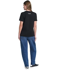 Karl Lagerfeld Paris Women's Sequin Choupette Crewneck T-Shirt