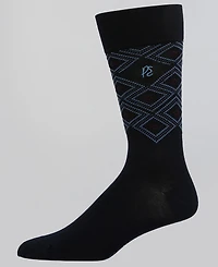 Perry Ellis Portfolio Men's Bamboo-Blend Geometric Argyle Crew Socks