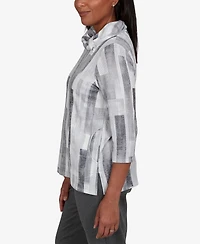 Alfred Dunner Petite Cowl Neck 3/4-Sleeve Tunic