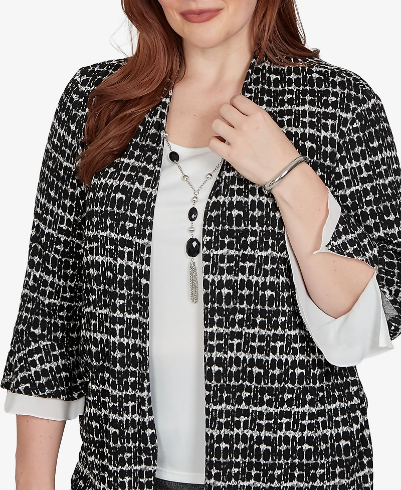 Alfred Dunner Petite Dressy 3/4-Sleeve Top
