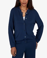 Alfred Dunner Women's Mandarin Collar Short Jacket