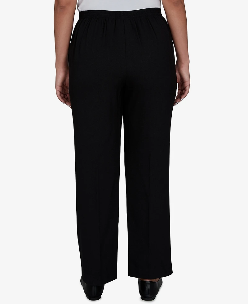 Alfred Dunner Women's Pull-On Mid-Rise Straight Dress Pants