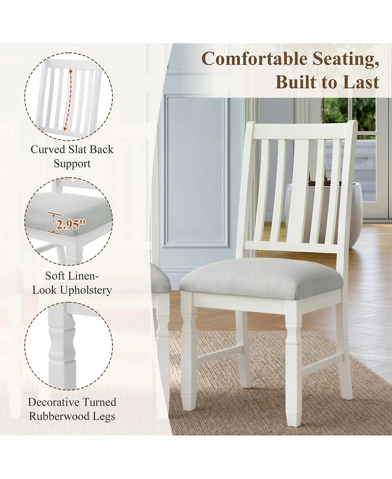 Streamdale Furniture Set of 2 Upholstered Farmhouse Dining Chairs