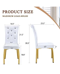 Streamdale Furniture Set of 2 Retro Alligator-Textured Dining Chairs with Crystal Buckle