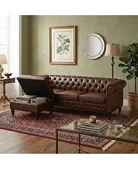 Streamdale Furniture Modern 4-Seater L-Shaped Sectional Sofa with Storage Ottoman