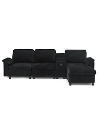 Streamdale Furniture Modern Modular L-Shaped Sectional Sofa with Storage and Cup Holders