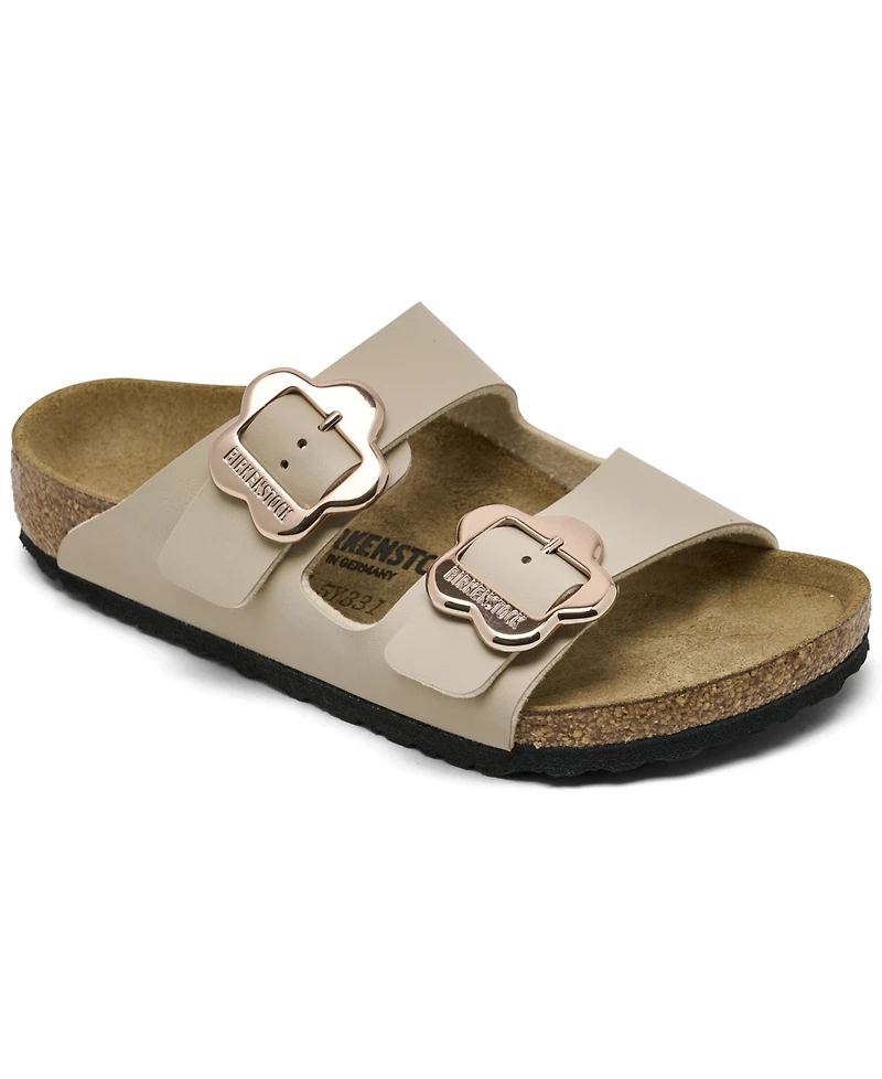 Birkenstock Big Girls' Arizona Birko-Flor Flower Buckle Sandals from Finish Line