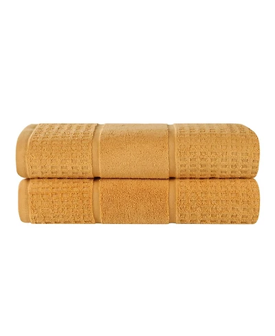 Superior Napa Zero Twist Waffle Honeycomb Plush Soft Absorbent 2-Piece Bath Sheet Set